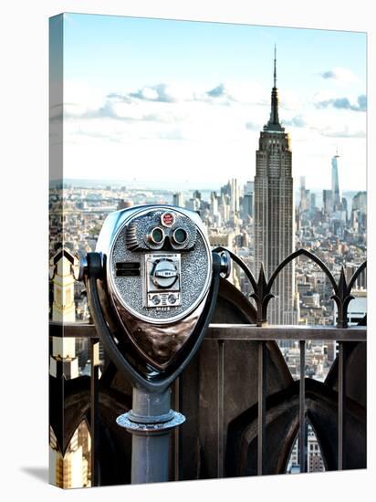 Telescope on the Obervatoire Deck, Top on the Rock at Rockefeller Center, Manhattan, New York-Philippe Hugonnard-Stretched Canvas