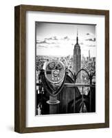 Telescope on the Obervatoire Deck, Top on the Rock at Rockefeller Center, Manhattan, New York-Philippe Hugonnard-Framed Premium Photographic Print