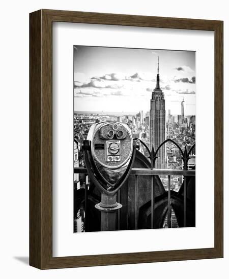 Telescope on the Obervatoire Deck, Top on the Rock at Rockefeller Center, Manhattan, New York-Philippe Hugonnard-Framed Premium Photographic Print