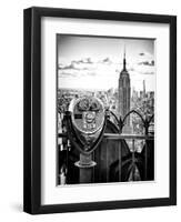 Telescope on the Obervatoire Deck, Top on the Rock at Rockefeller Center, Manhattan, New York-Philippe Hugonnard-Framed Premium Photographic Print