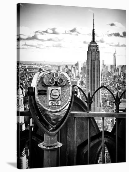 Telescope on the Obervatoire Deck, Top on the Rock at Rockefeller Center, Manhattan, New York-Philippe Hugonnard-Stretched Canvas