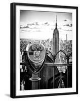 Telescope on the Obervatoire Deck, Top on the Rock at Rockefeller Center, Manhattan, New York-Philippe Hugonnard-Framed Premium Photographic Print