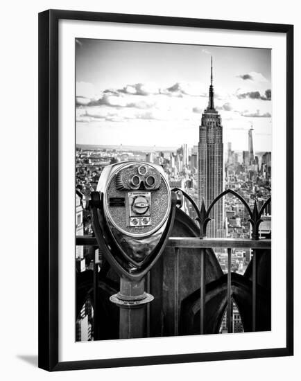 Telescope on the Obervatoire Deck, Top on the Rock at Rockefeller Center, Manhattan, New York-Philippe Hugonnard-Framed Premium Photographic Print