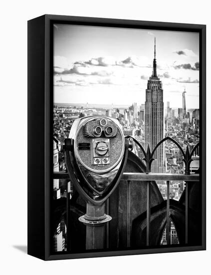 Telescope on the Obervatoire Deck, Top on the Rock at Rockefeller Center, Manhattan, New York-Philippe Hugonnard-Framed Stretched Canvas