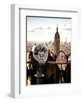 Telescope on the Obervatoire Deck, Top on the Rock at Rockefeller Center, Manhattan, New York-Philippe Hugonnard-Framed Photographic Print