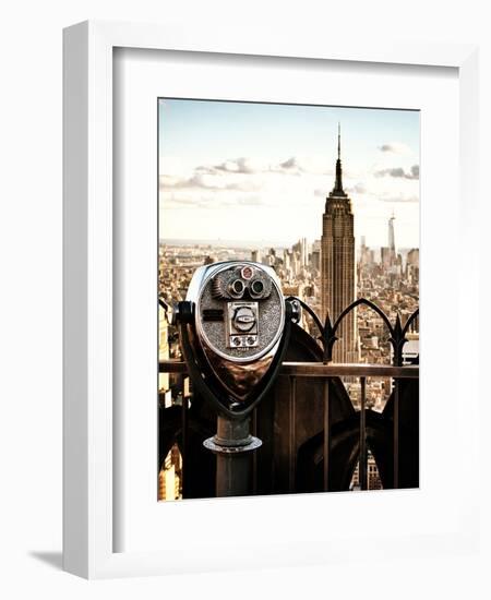 Telescope on the Obervatoire Deck, Top on the Rock at Rockefeller Center, Manhattan, New York-Philippe Hugonnard-Framed Photographic Print