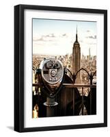 Telescope on the Obervatoire Deck, Top on the Rock at Rockefeller Center, Manhattan, New York-Philippe Hugonnard-Framed Photographic Print