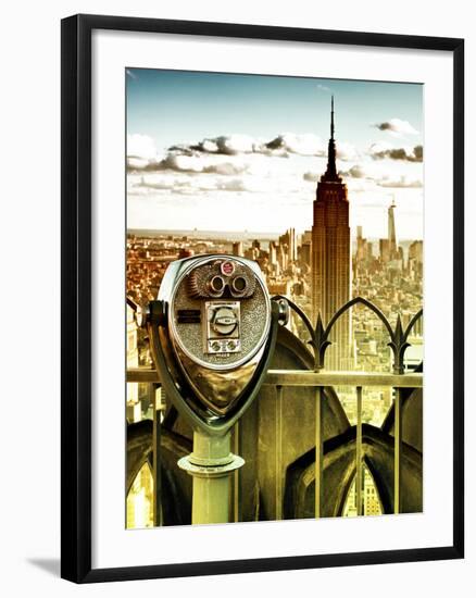 Telescope on the Obervatoire Deck, Top on the Rock at Rockefeller Center, Manhattan, New York-Philippe Hugonnard-Framed Photographic Print