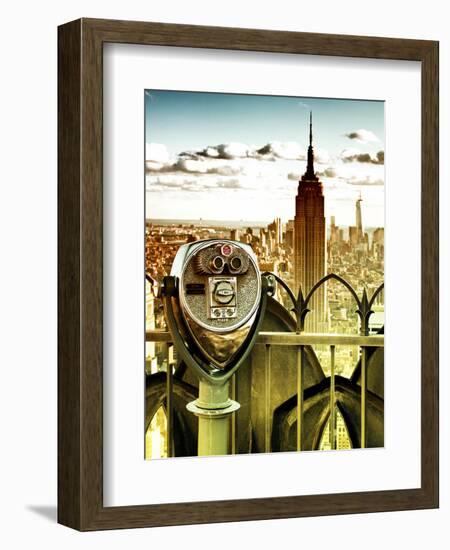 Telescope on the Obervatoire Deck, Top on the Rock at Rockefeller Center, Manhattan, New York-Philippe Hugonnard-Framed Photographic Print