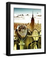 Telescope on the Obervatoire Deck, Top on the Rock at Rockefeller Center, Manhattan, New York-Philippe Hugonnard-Framed Photographic Print