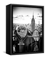Telescope on the Obervatoire Deck, Top on the Rock at Rockefeller Center, Manhattan, New York-Philippe Hugonnard-Framed Stretched Canvas