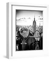 Telescope on the Obervatoire Deck, Top on the Rock at Rockefeller Center, Manhattan, New York-Philippe Hugonnard-Framed Art Print