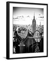 Telescope on the Obervatoire Deck, Top on the Rock at Rockefeller Center, Manhattan, New York-Philippe Hugonnard-Framed Art Print