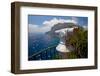 Telescope viewer of City of Capri, an Italian island off the Sorrentine Peninsula on the south s...-null-Framed Photographic Print