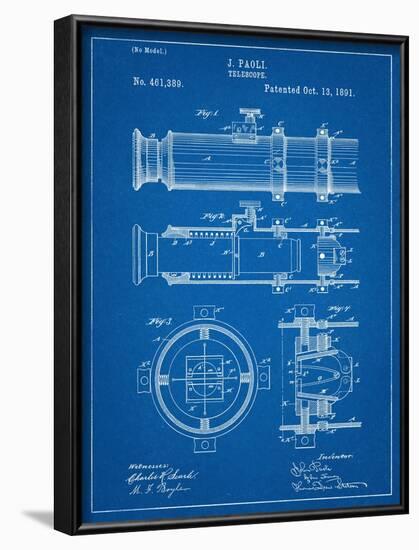 Telescope Vintage Patent 1891-null-Framed Art Print