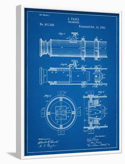 Telescope Vintage Patent 1891-null-Framed Art Print