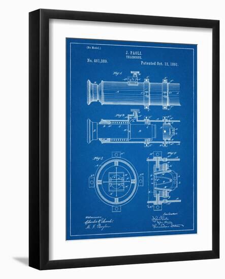 Telescope Vintage Patent 1891-null-Framed Art Print