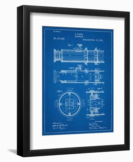 Telescope Vintage Patent 1891-null-Framed Art Print