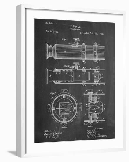 Telescope Vintage Patent 1891-null-Framed Art Print