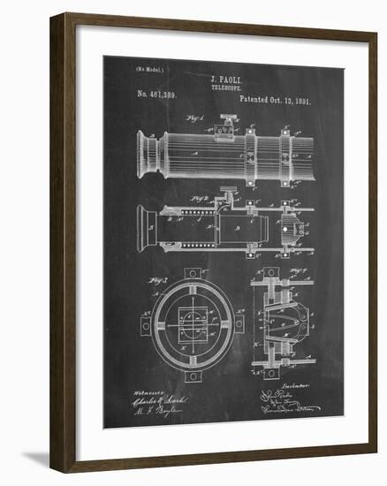 Telescope Vintage Patent 1891-null-Framed Art Print