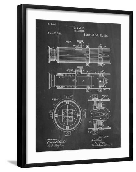 Telescope Vintage Patent 1891--Framed Art Print