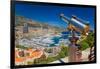 Telescope with view of Monte-Carlo in the Principality of Monaco-null-Framed Photographic Print