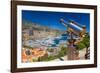 Telescope with view of Monte-Carlo in the Principality of Monaco-null-Framed Photographic Print