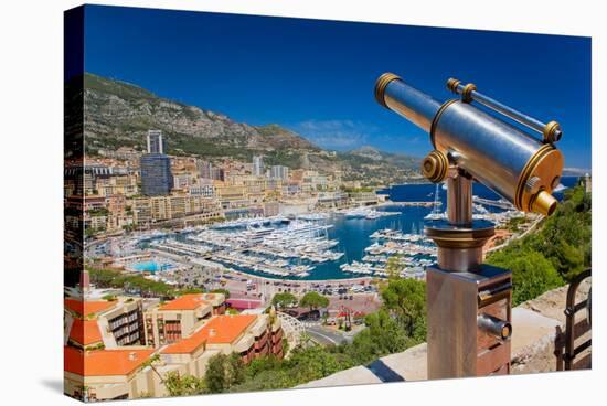 Telescope with view of Monte-Carlo in the Principality of Monaco-null-Stretched Canvas