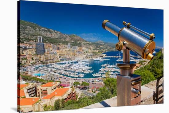 Telescope with view of Monte-Carlo in the Principality of Monaco-null-Stretched Canvas