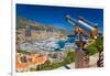 Telescope with view of Monte-Carlo in the Principality of Monaco-null-Framed Premium Photographic Print