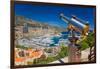 Telescope with view of Monte-Carlo in the Principality of Monaco-null-Framed Premium Photographic Print