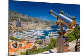 Telescope with view of Monte-Carlo in the Principality of Monaco-null-Mounted Premium Photographic Print