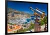 Telescope with view of Monte-Carlo in the Principality of Monaco-null-Framed Premium Photographic Print