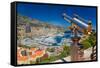 Telescope with view of Monte-Carlo in the Principality of Monaco-null-Framed Stretched Canvas