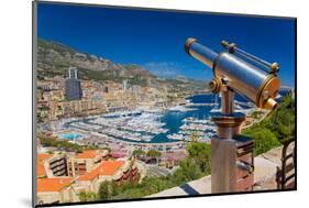 Telescope with view of Monte-Carlo in the Principality of Monaco-null-Mounted Photographic Print