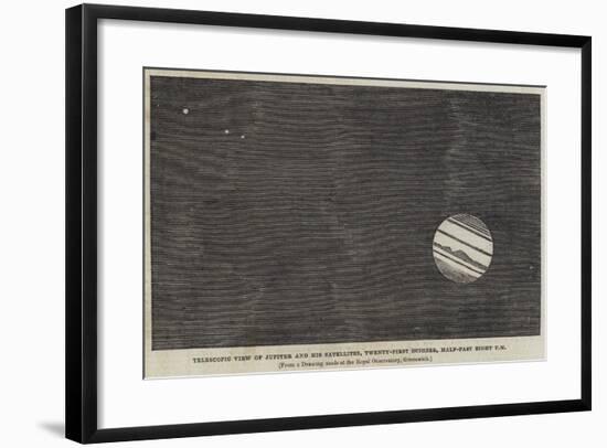 Telescopic View of Jupiter and His Satellites, 21 October, Half-Past Eight Pm-null-Framed Giclee Print