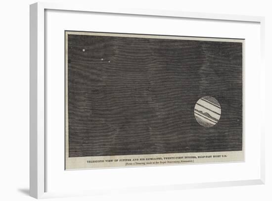 Telescopic View of Jupiter and His Satellites, 21 October, Half-Past Eight Pm-null-Framed Giclee Print