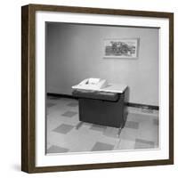 Teletype Machine in a Chicago Office, Ca. 1963-null-Framed Photographic Print