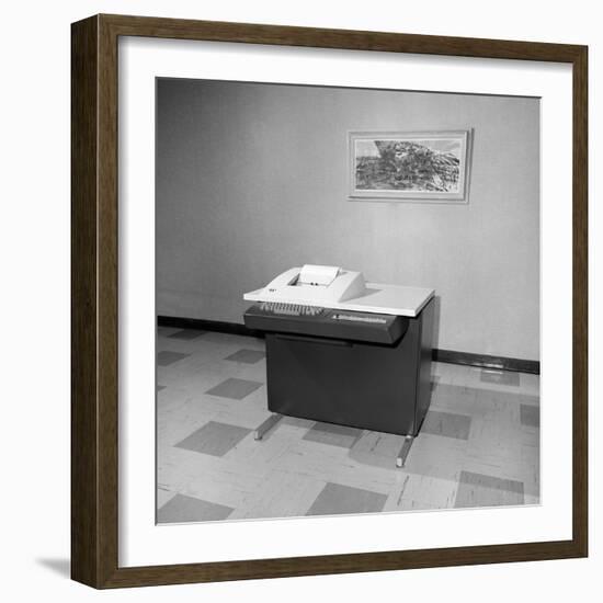 Teletype Machine in a Chicago Office, Ca. 1963-null-Framed Photographic Print