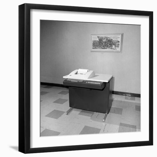 Teletype Machine in a Chicago Office, Ca. 1963-null-Framed Photographic Print