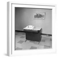 Teletype Machine in a Chicago Office, Ca. 1963-null-Framed Photographic Print
