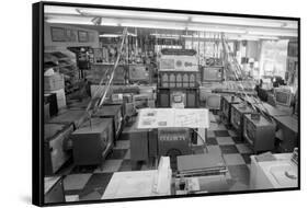 Television and Appliance Showroom in Chicago, Ca. 1965-null-Framed Stretched Canvas