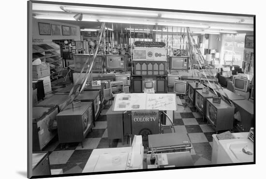 Television and Appliance Showroom in Chicago, Ca. 1965-null-Mounted Photographic Print