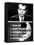 Television Screen from President Richard Nixon's 14-Minute Address of New Vietnam Peace Initiative-null-Framed Stretched Canvas