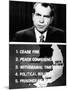 Television Screen from President Richard Nixon's 14-Minute Address of New Vietnam Peace Initiative-null-Mounted Photo