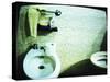 Television Screen Showing Toilet and Bidet-null-Stretched Canvas