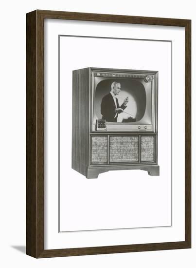 Television Set with Conductor-null-Framed Art Print