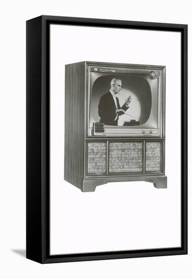 Television Set with Conductor-null-Framed Stretched Canvas