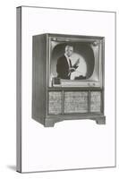 Television Set with Conductor-null-Stretched Canvas