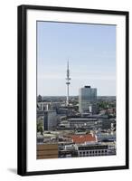 Television Tower and Rehabilitated Emporio Haus, Aerial Shot, Hanseatic City of Hamburg-Axel Schmies-Framed Photographic Print